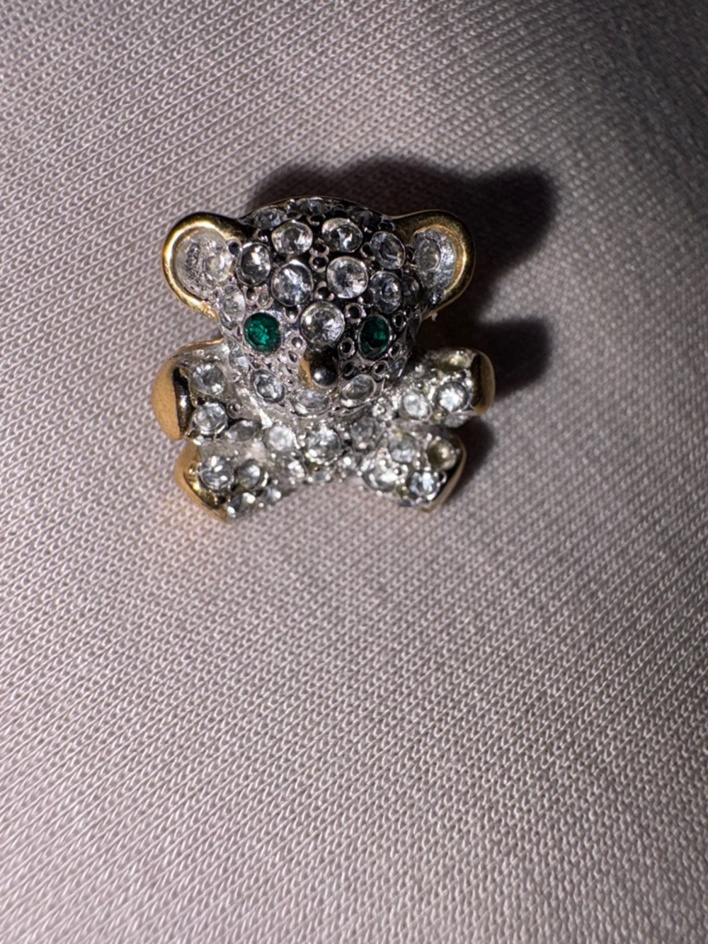 Vintage B.A. Ballou Pavé Rhinestone Teddy Bear Pin